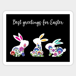 Awesome Easter Bunnies on black Sticker